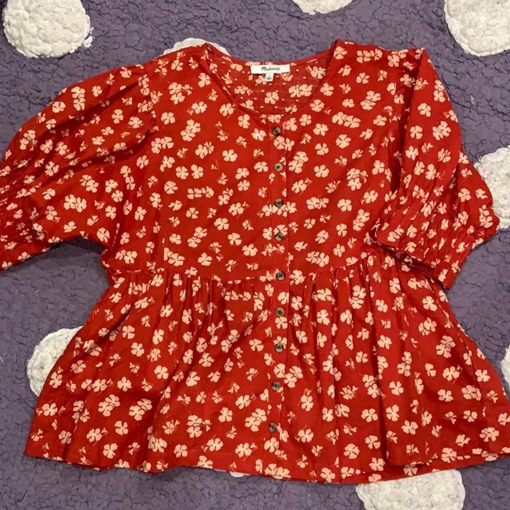 madewell flowered babydoll top ❤️